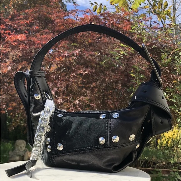 Zadig & Voltaire Le Cecilia patchwork stud Italian leather crossbody bag New - Picture 2 of 11